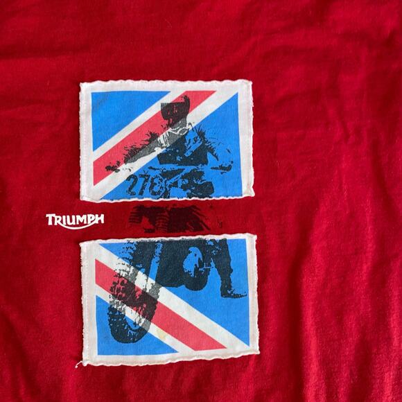 Triumph Motorcycles Biker y2k Short Sleeve graphic T-shirt size XL Red - Picture 5 of 9